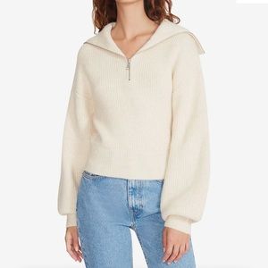 Steve Madden Cream Zip-Up Hoodie